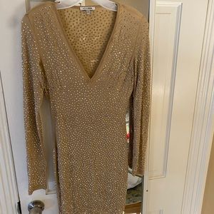 Fashion Nova- studded body con dress-medium